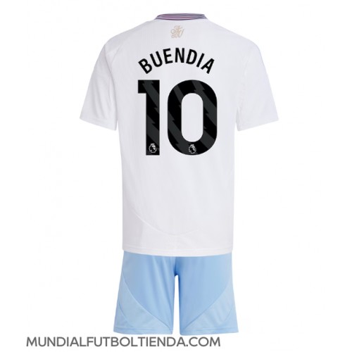 Camiseta Aston Villa Emiliano Buendia #10 Segunda Equipación Replica 2024-25 para niños mangas cortas (+ Pantalones cortos)